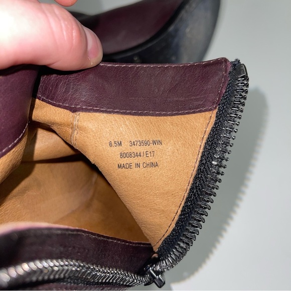 Frye Peep Booties Women's Size 6.5‎ US Wine Leather Heeled Ankle Boots BRIELLE - Picture 12 of 12